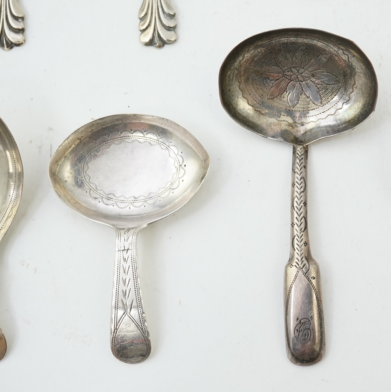 Ten assorted 19th century silver caddy spoons